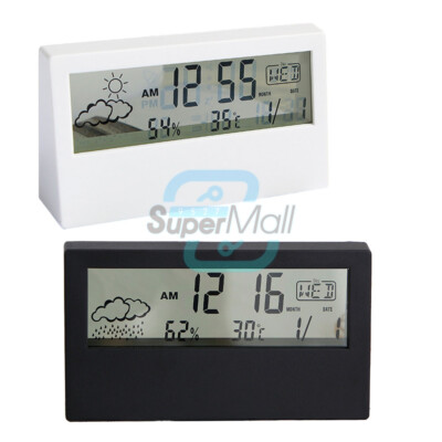 Electronic LCD Weather Alarm Clock Student Digital Temperature Humidity Meter