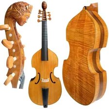Baroque style carving scroll,rib add rosewood 7 string 27" bass viola da gamba