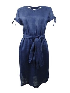 cold shoulder linen dress