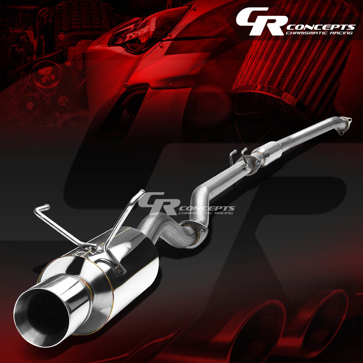 4" ROLLED MUFFLER TIP CATBACK RACING EXHAUST SYSTEM FOR 0205 HONDA CIVIC Si EP3 eBay