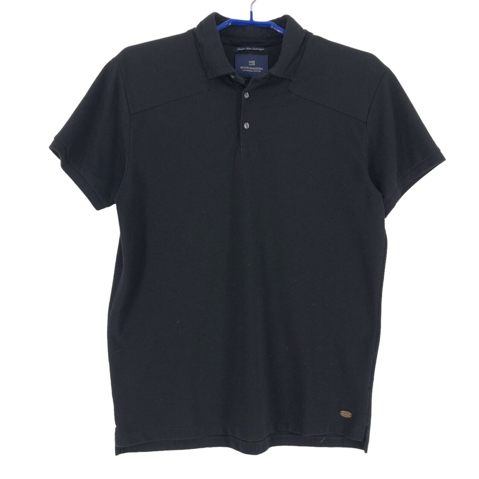Scotch & Soda Men's Polo Collar Black T-Shirt Size M