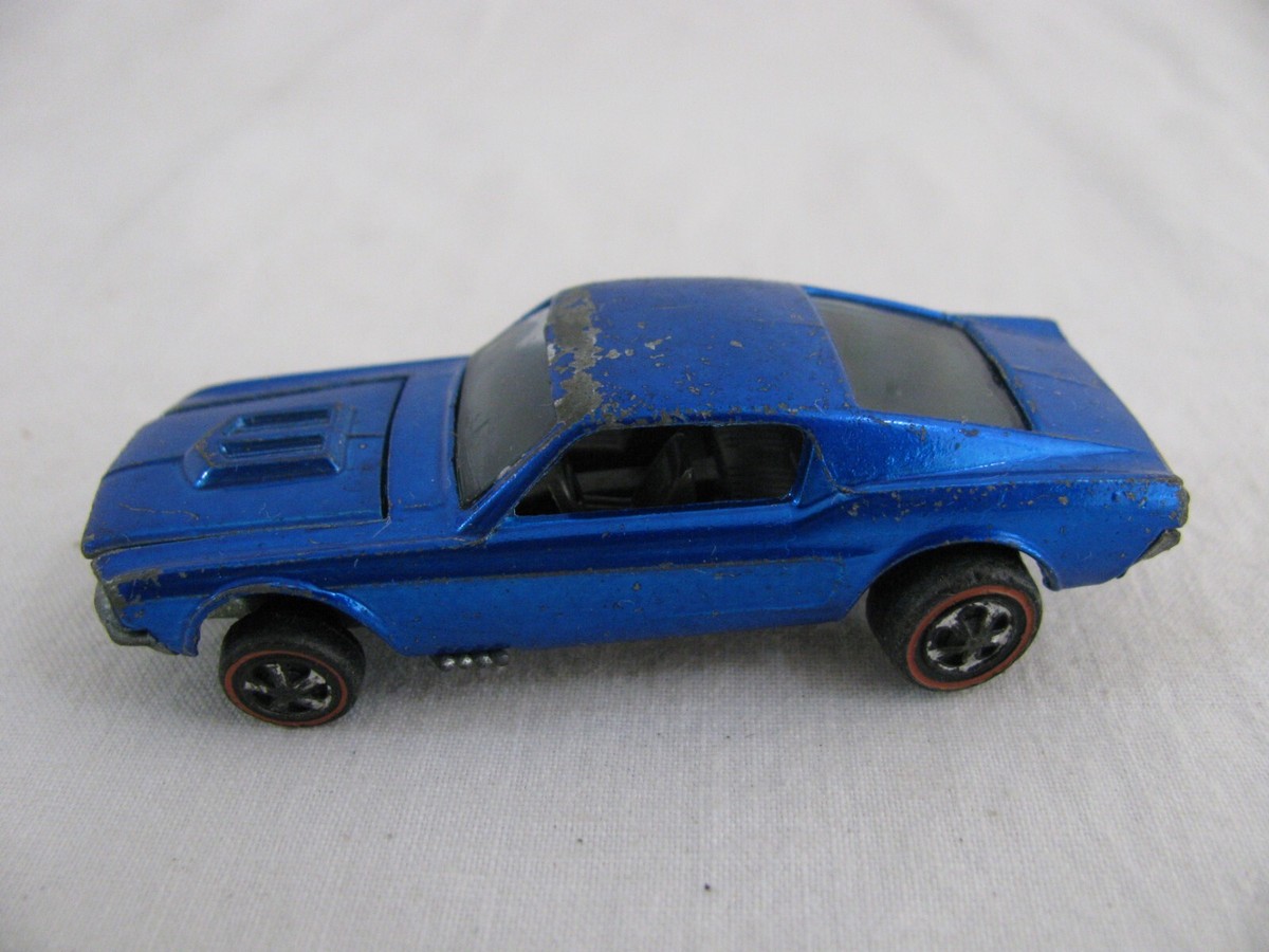 ホットウィール (Hot Wheels) 1968 U.S.A Vintage 1968 Mattel Hot Wheels Redline Blue Custom Mustang | eBay