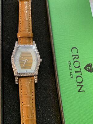 Croton Women\'s CN207514TNTI Honey Brown Leather Watch NIB Croton Women main image 4