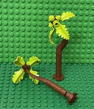 Lego 2 Complete City Palm Tree With Lime Green Curved Upright Leaf / Friends