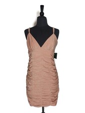 Wild Fable Blush Pink Metallic Strappy Ruched Bodycon Dress Size M NWT