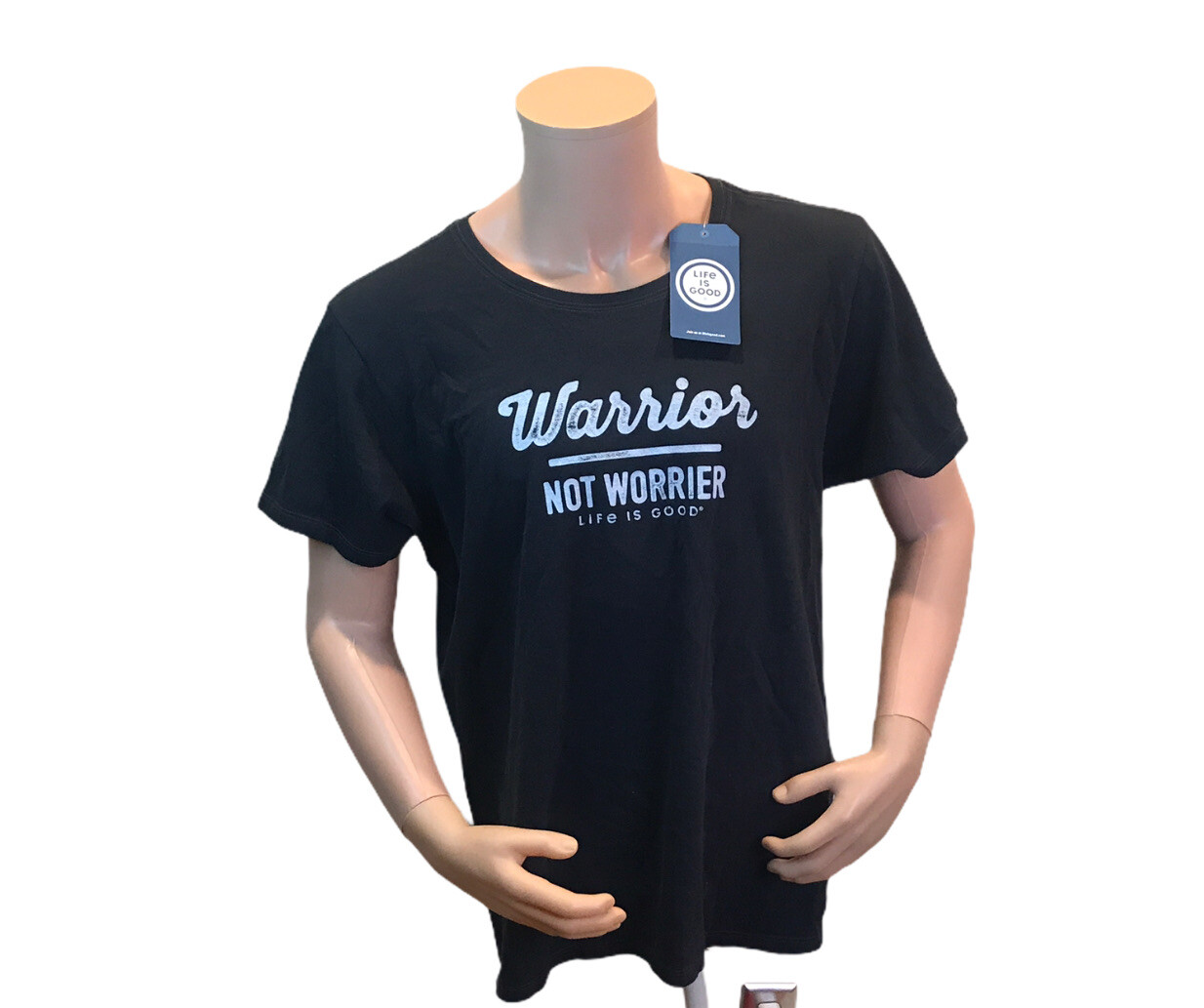 Новая жизнь хороша, мужская футболка Warrior not Worrior, 2XL, черная
