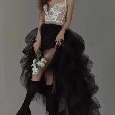 Women's Long Maxi Tulle Skirt - Tiered Layered Floor Length Tutu For Wedding, Prom, Party (Multi-Color Options) - View #3