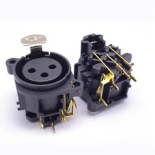 100pcs Mic XLR 3pin Female Gold Pin Panel Mount Chassis PCB Socket Connector