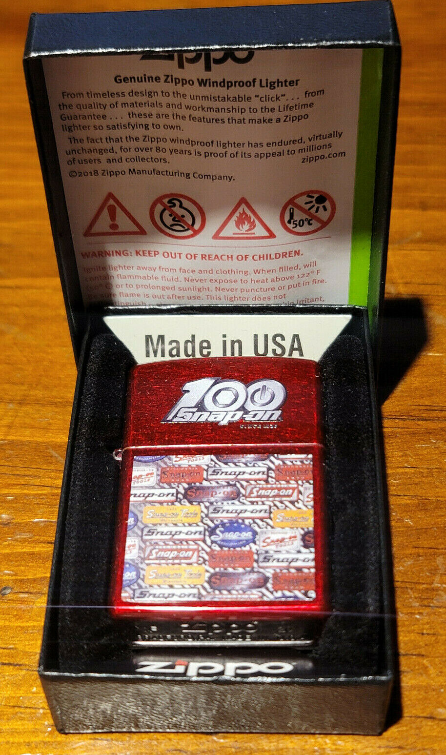 Snap-On™ Tools ZIPPO™ 100th Anniversary Logo History Collectible 