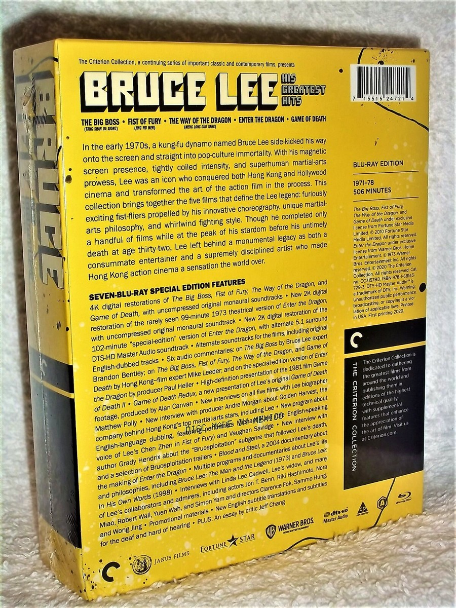 Bruce Lee His Greatest Hits (Blu-ray, 2020, 7-Disc CRITERION) NEW