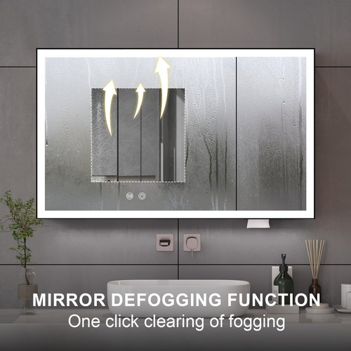 35.4''x 23.6'' Smart Bathroom Medicine Cabinet LED Lighted w/Defogger Dimmer - Picture 5 of 10