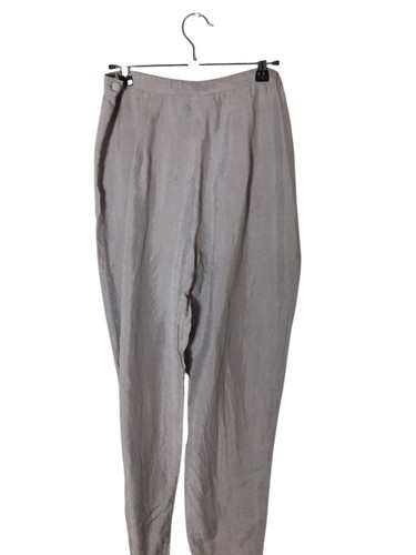 Eileen Fisher 100% Silk Pants Women's Size Medium Gray Side Zipper Slacks
