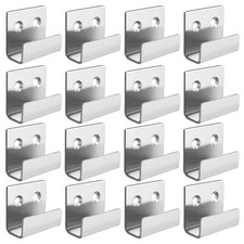 8/16x U Shaped Brackets Flat Hooks Stainless Hooks Ceramic Tile Display Bracket