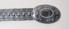 Concho Style Vintage Belt, Floral and Rhinestone Design Buckle