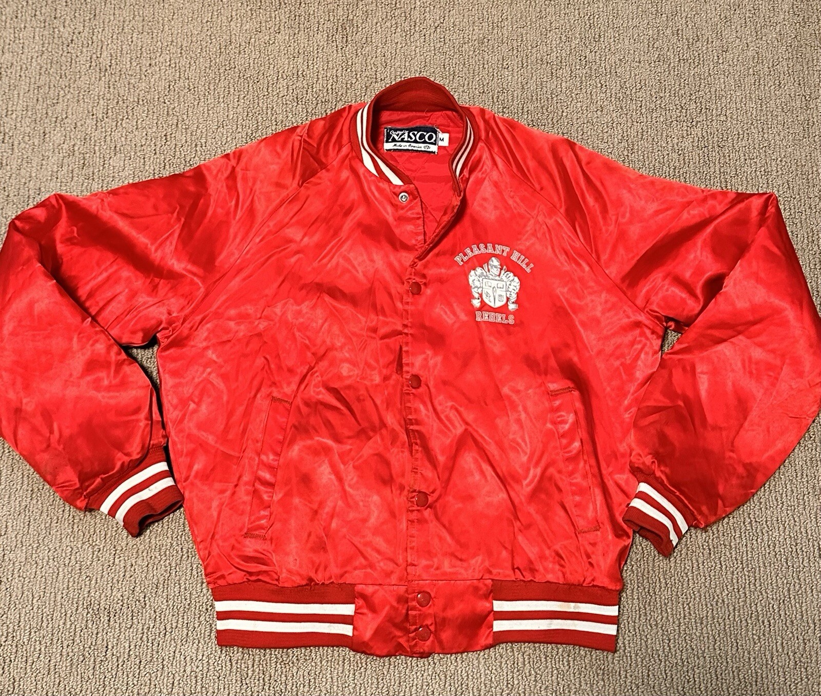 VTG 80s Pleasant Hill Rebel  Football Jacket NASCO Size M Made in USA