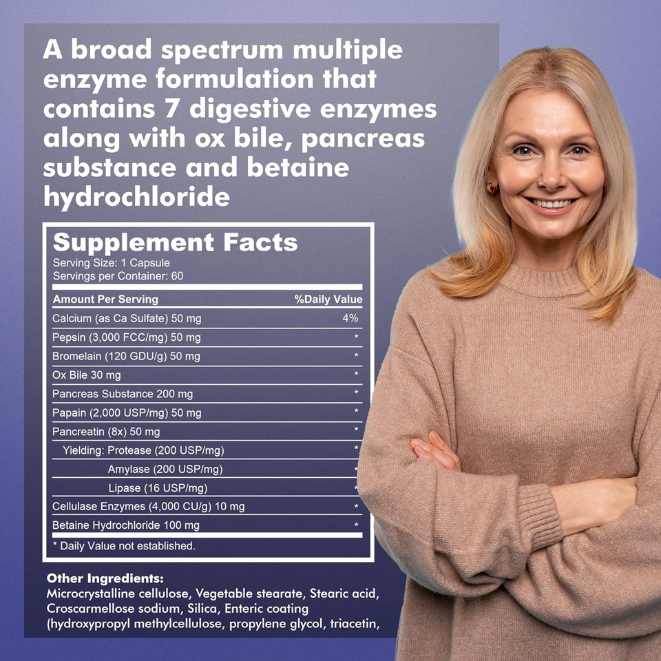 Digestive Enzymes with Ox Bile Supplements for No Gallbladder Enzyme