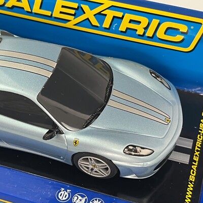 厳選スロットカー　Scalextric Ferrari F430GT :Used Scalextric 1/32 Slot Car Ferrari F430 Light Blue Minor Flaws