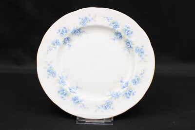 Bone China Royal Standard Kuchenteller Blaue Blumenranke Goldrand Porzellan