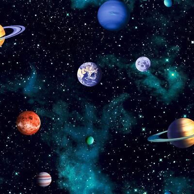 Kosmos Tapete - Dunkelgrau - Arthouse 668100 - Weltraum Planeten