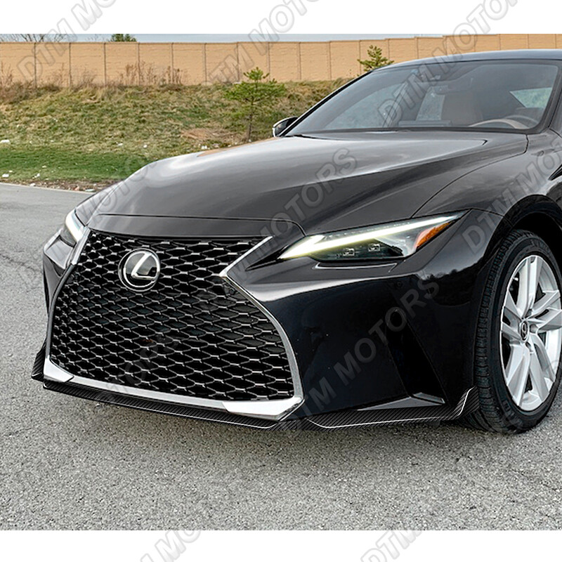 Front Bumper Lip Splitter Spoiler Carbon Fiber + Strut Rods For Lexus IS200t