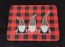Gnome red-plaid Christmas Holiday Gaming Mousepad Mat Non-Slip