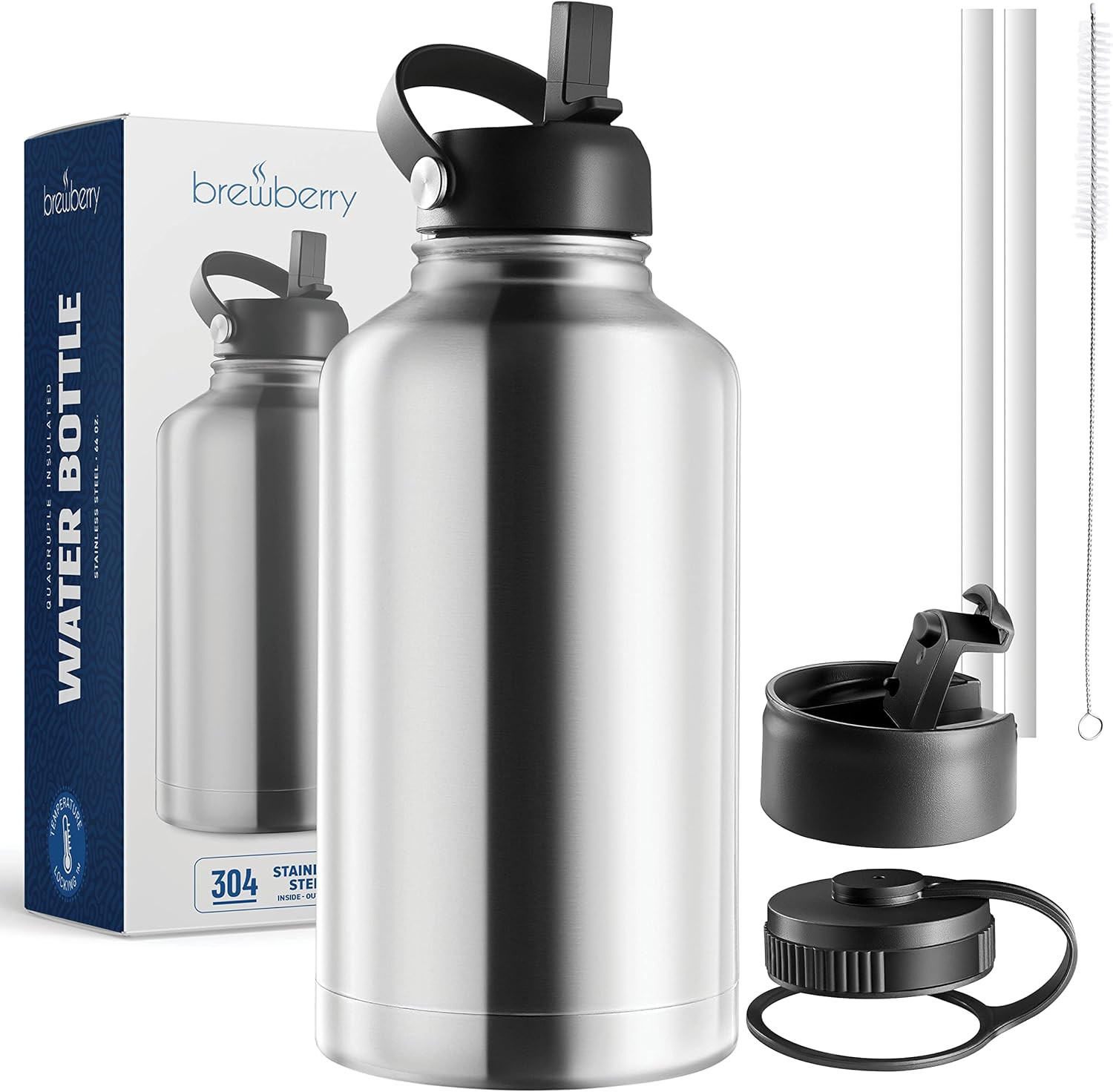 Stainless Steel Insulated Water Bottle and Travel Mug for Hot and Cold Beverages