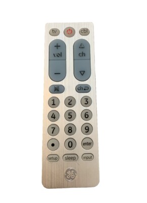 GE 2-Device Remote Control Big Button Universal TV & Cable in Silver, 69882
