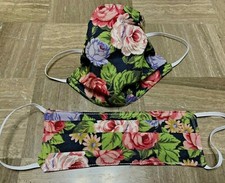 Floral Adult Face Mask Reuseable Reversible 100 Cotton