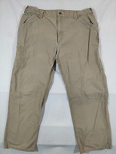 Carhartt Pants Mens 40x32 Original Dungaree Fit Carpenter Work Khaki 100 Cotton