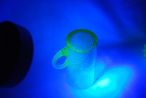 BEAUTIFUL EARLY 1900'S AMBER VASELINE URANIUM CRACKLE ICE TEA LEMONADE - Picture 6 of 6
