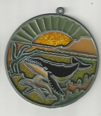 Humpback Whale Suncatcher or Ornament w/Suction cup (New Old Stock)