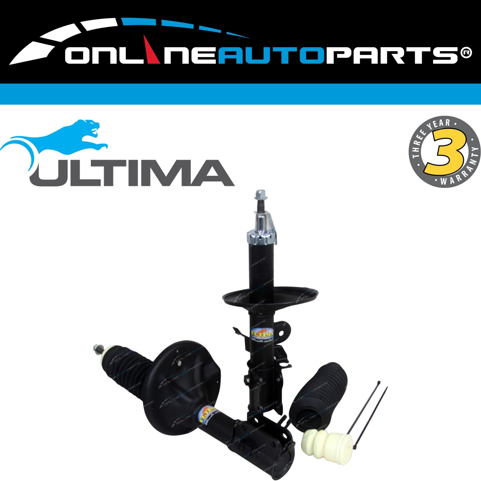 2 Front Gas Strut Shock Absorbers for Mazda 3 Sedan + Hatch BK incl