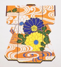 ZINNIAS on Orange Japanese LG. Kimono handpainted Needlepoint Canvas by LEE