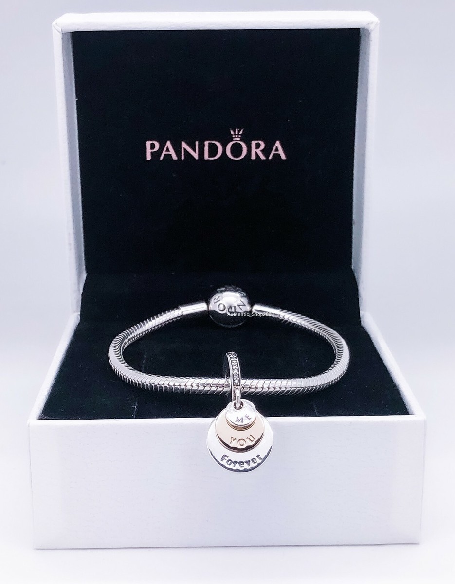 NEW Authentic PANDORA 925 14k Gold Me You Forever Charm Pendant 791979CZ