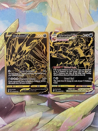 Pokemon Card TCG - Eternatus V SV121 & Eternatus VMAX SV122 Gold Secret Rares NM