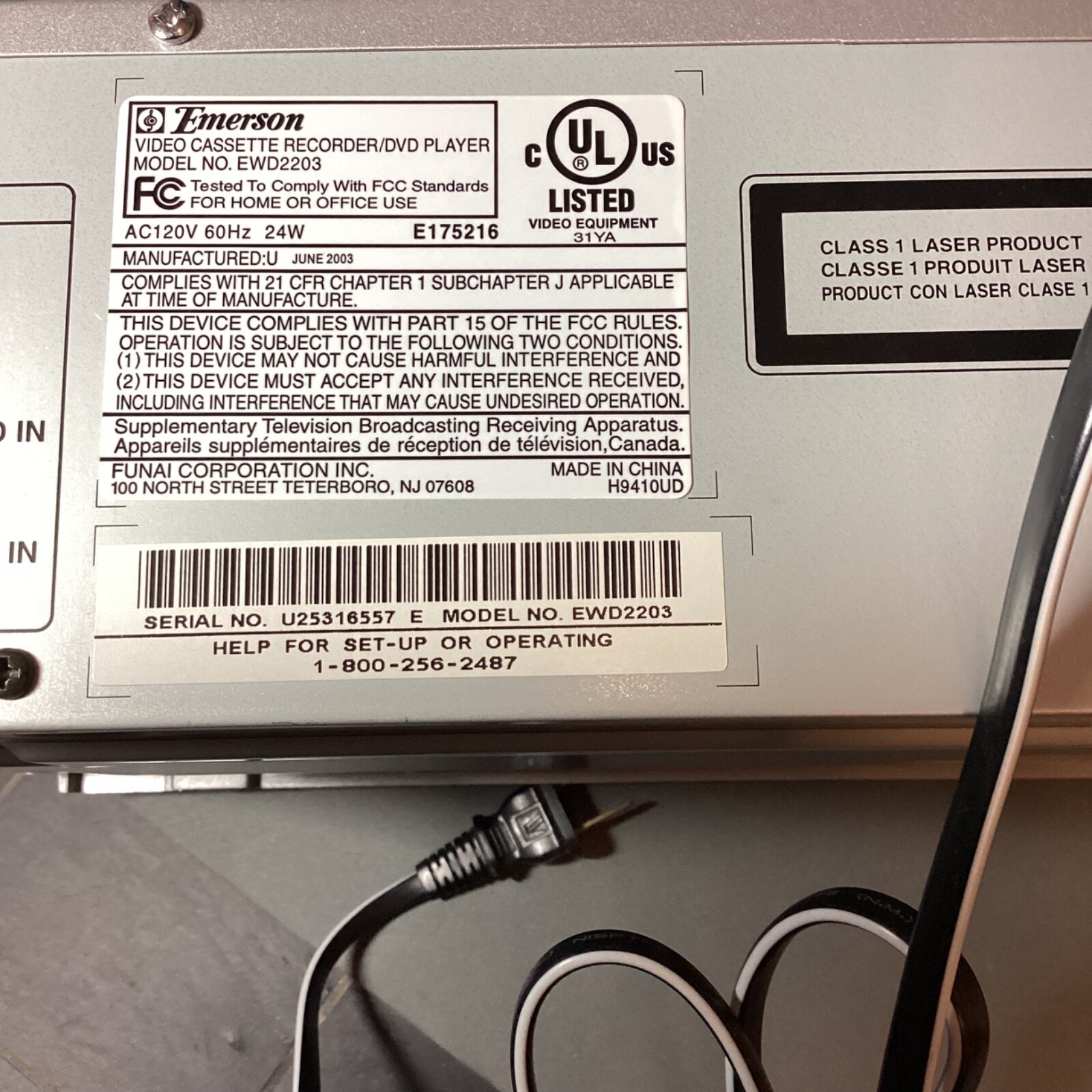 Emerson DVD / VCR 📼 Combo VHS Player EWD2203 Fully Operational