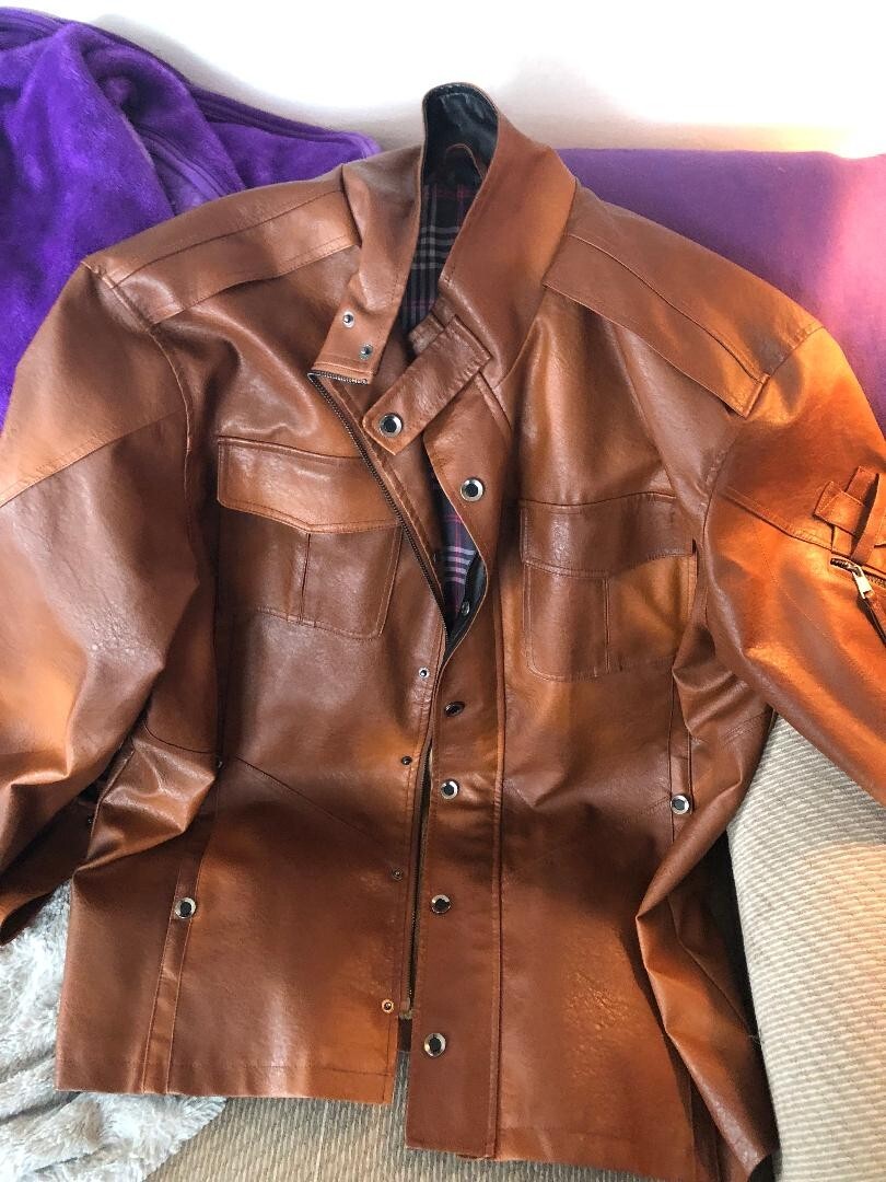 Men's Bend In The Road Leather Bomber Jacket Brown/2XL