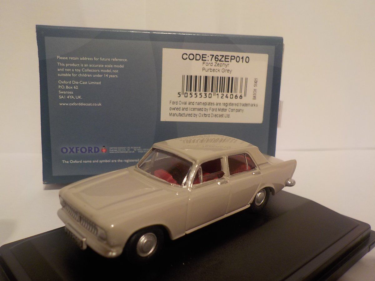 Ford Zephyr, - Grey, Oxford Diecast 1/76 New Dublo, Railway Scale