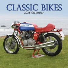 Classic Bikes - 2026 Square Wall Calendar 16 Month New Year Premium Planner Gift