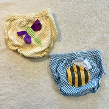 Baby Aspen Bloomers 6-12 M Set of 2 Diaper Covers Yellow Blue Butterfly Bee