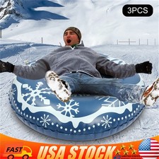 3pcs Kit Snow Sleds for Kids and Adult PVC Ski Circle Inflatable Sled 101.6cm