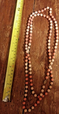 Vintage estate jewelry plastic bead delicate peaches and cream Spring 1950s mcm