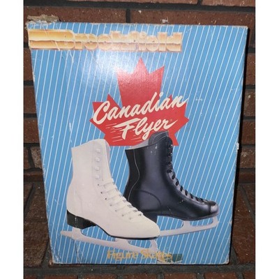 Vintage Black Canadian Ice Skates Red Maple Leaf Figure Skates Mens 11