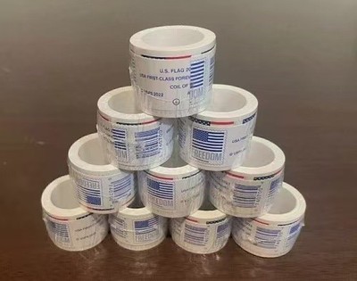 10 Rolls of 100 USPS -1000pcs New Sealed, Free Shipping 2023