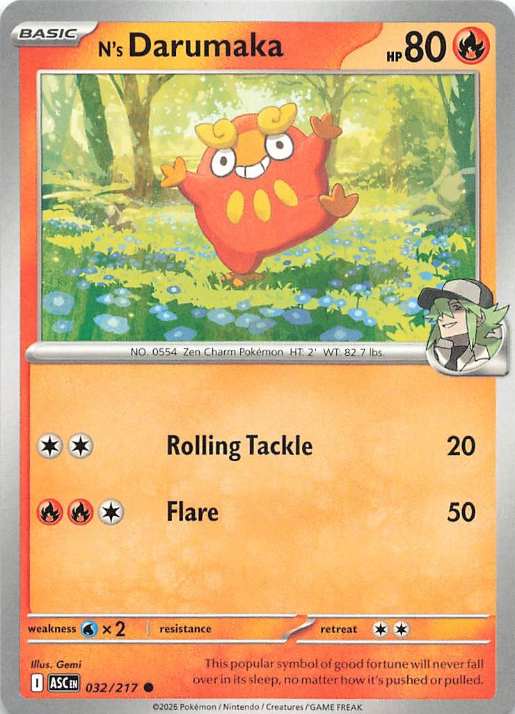 N's Darumaka Common ME: Ascended Heroes 032/217 NM