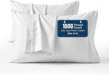 1000 TC Pillowcases Set of 4 100 Egyptian Cotton Pillow Cases with Long Staple