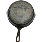 Griswold Victor No. 8 Cast Iron Flat Bottomed Round Skillet with Heat Ring