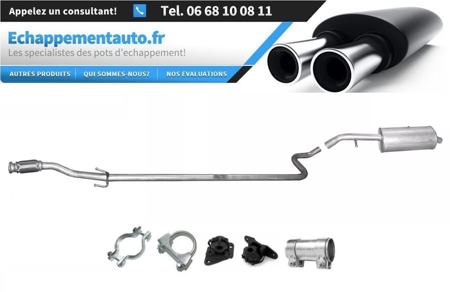 Échappement Peugeot 1007 1.4 HDi de haute résistance en acier renforcé