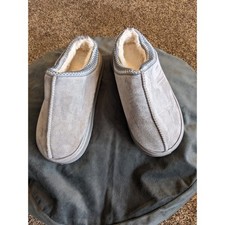 Grey Faux Suede Fur Lined Platform Slippers Home Clog EU 40-41 US 9-10
