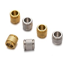 Beads Stainless Steel Gold Big Hole Loose Spacer DIY Jewelry Making